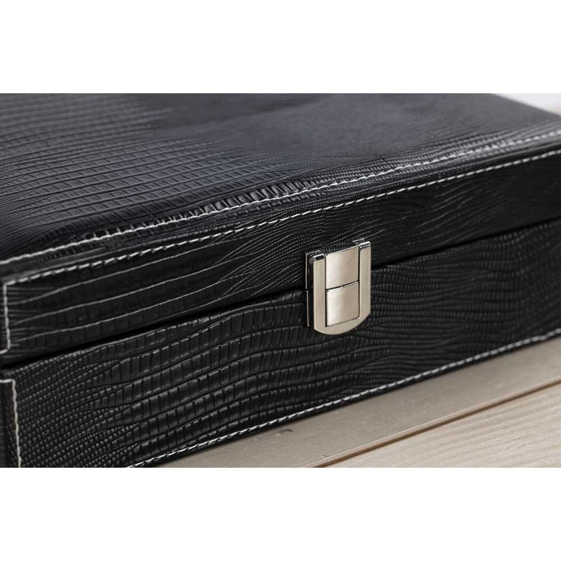Luxury Leather Humidor Case with Magnetic Hygrometer & Cutter