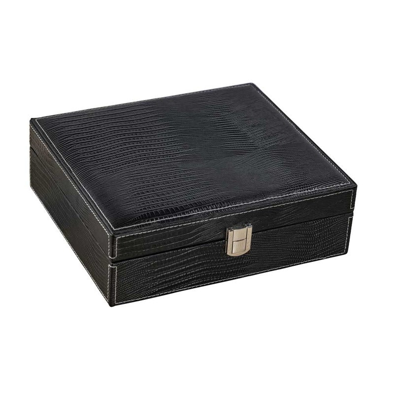 Luxury Leather Humidor Case with Magnetic Hygrometer & Cutter