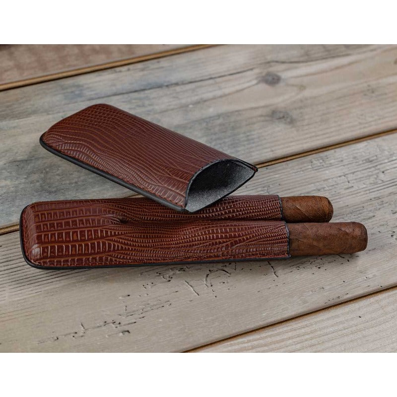 Luxury Leather Humidor Case with Magnetic Hygrometer & Cutter