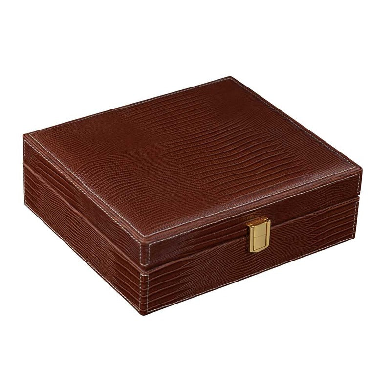 Luxury Leather Humidor Case with Magnetic Hygrometer & Cutter
