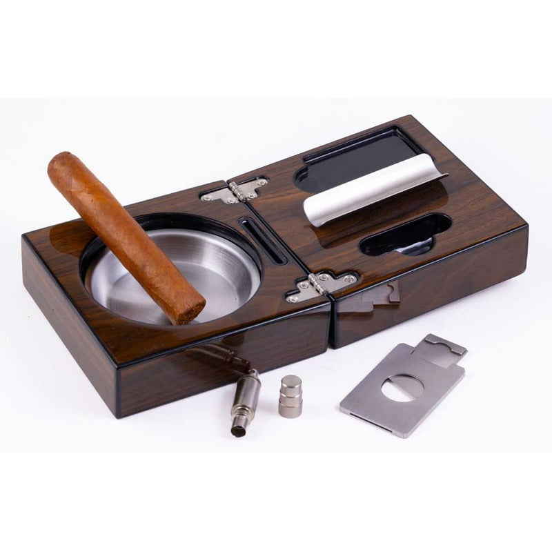 Magnetic Walnut Ashtray with Cutter