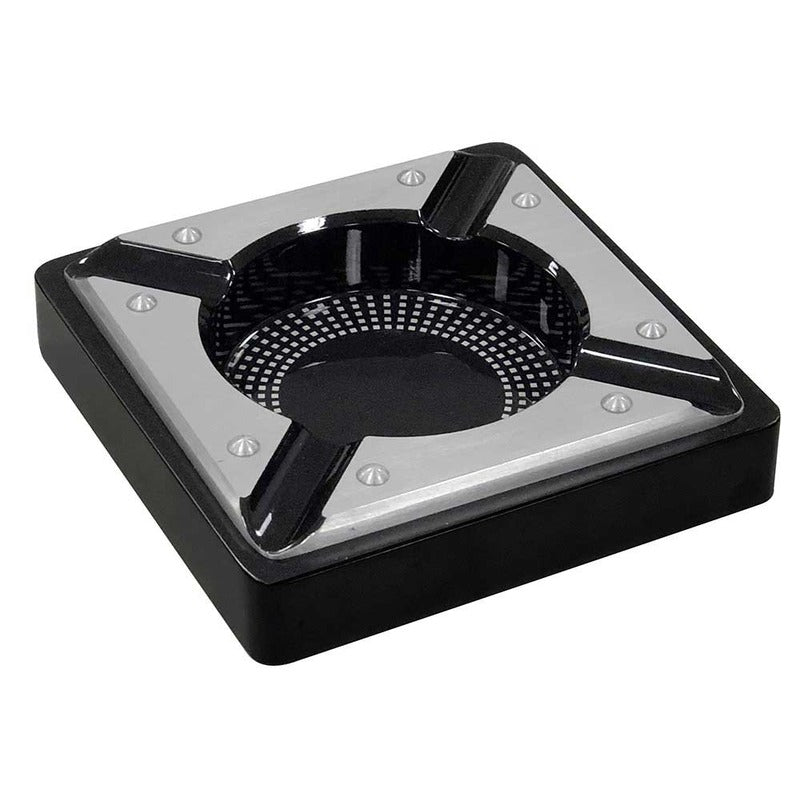 Sleek Metal Ashtray with Black Lacquer Finish