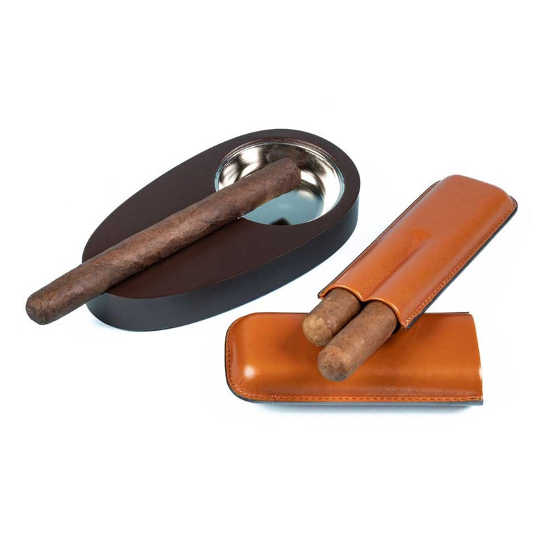 Luxury Cherry Wood Humidor Gift Set with Cutter & Ashtray