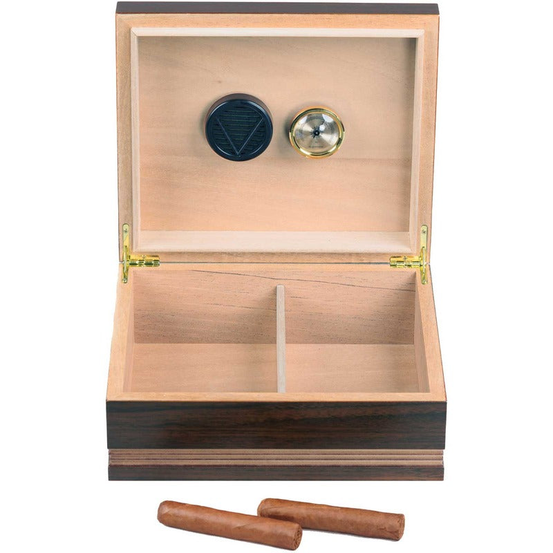 Elegant Routed Edge Humidor with Hygrometer & Divider