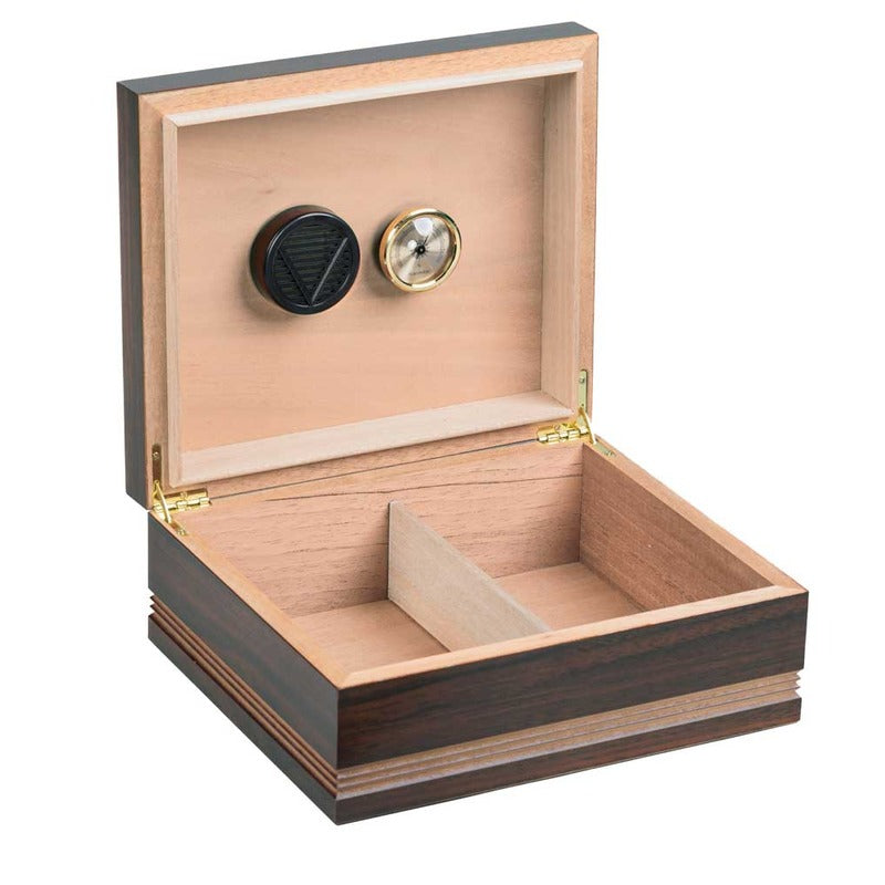 Elegant Routed Edge Humidor with Hygrometer & Divider