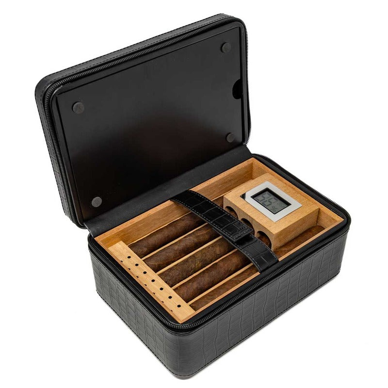 ManhattanXL Luxury Crocodile Leather Humidor Kit