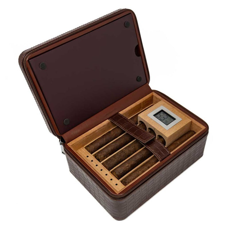 ManhattanXL Luxury Crocodile Leather Humidor Kit
