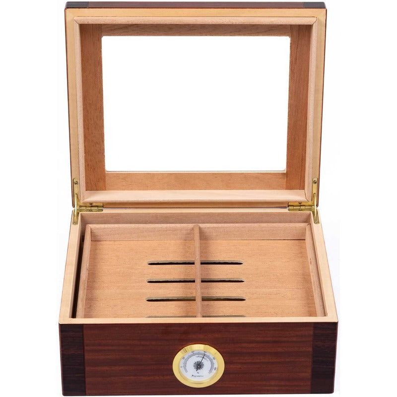 Royal Wood Humidor Set with Matching Ashtray & Hygrometer