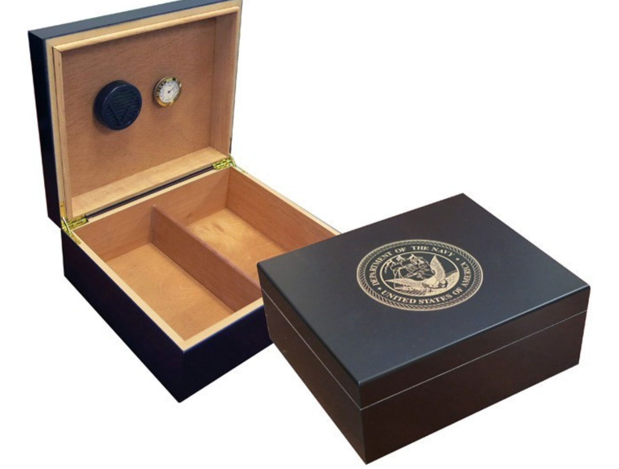 NAVY CIGAR HUMIDOR (BLACK)
