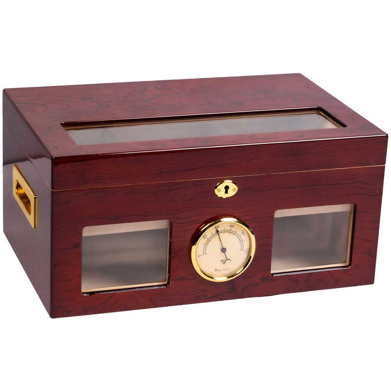 Valencia Luxe Cherry Wood Storage with Beveled Glass