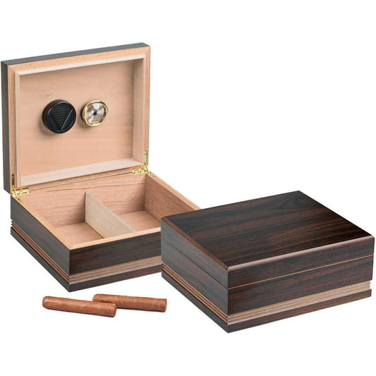 Elegant Routed Edge Humidor with Hygrometer & Divider