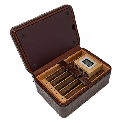 ManhattanXL Luxury Crocodile Leather Humidor Kit