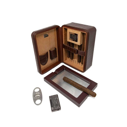 ManhattanXL Luxury Crocodile Leather Humidor Kit