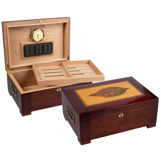 Stetson Luxe High Gloss Storage with Leaf Inlay