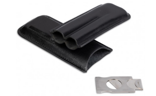 LEATHER CASE W/ CUTTER (BLACK) an (Brown)