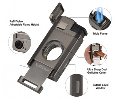 Aurora Graystone Triple Torch Lighter