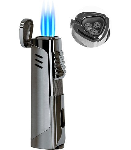 Gun Metal Pinnacle Triple Flame Torch