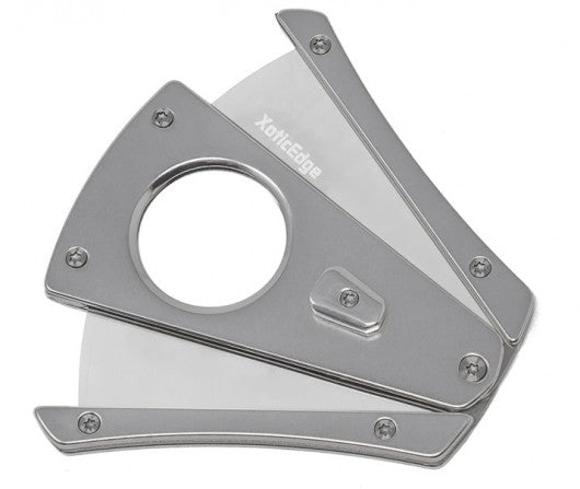 XoticEdge Sleek Silver Cutter with Spring-Loaded Dual Blades